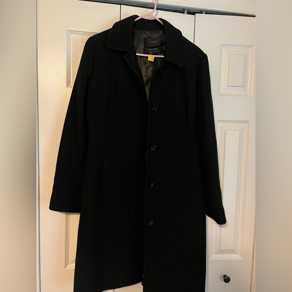 J. Crew Black Double Cloth Coat
